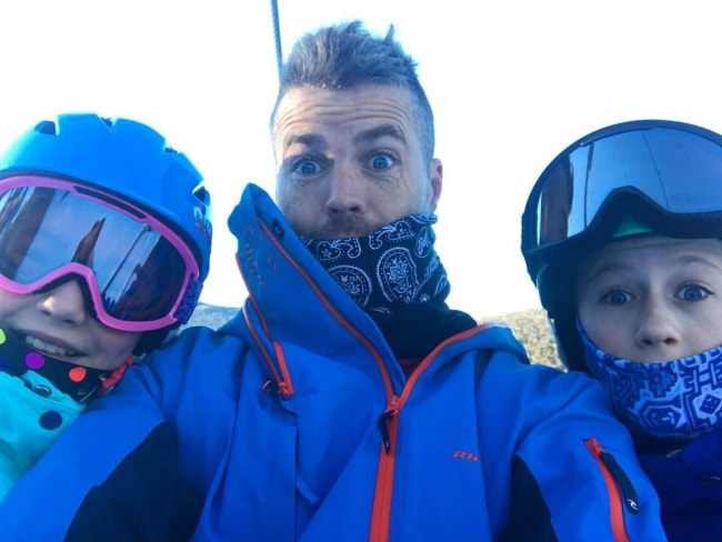 Pete Evans on an adventure with the family in July 2018