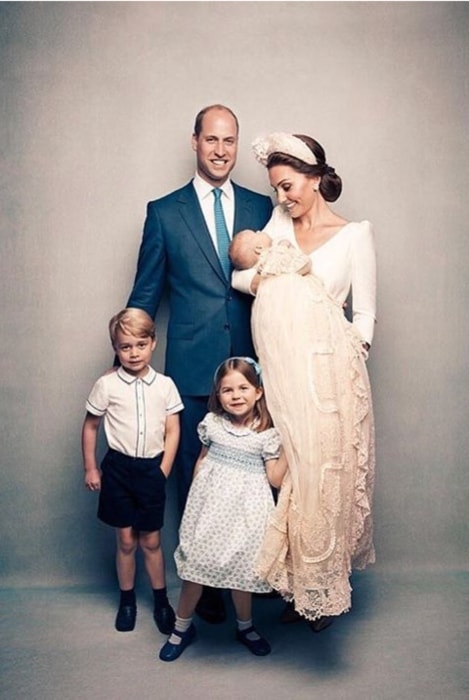 Princess Charlotte posing for a family picture