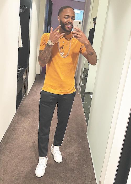 Raheem Sterling in an Instagram selfie in May 2018