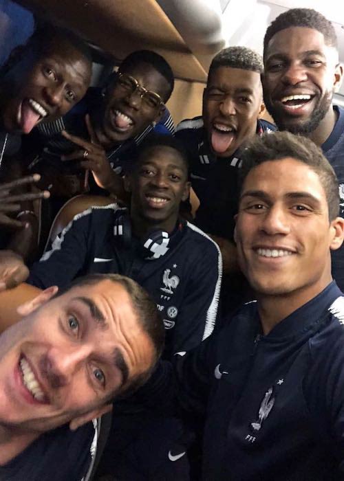Raphaël Varane with his France teammates in July 2018