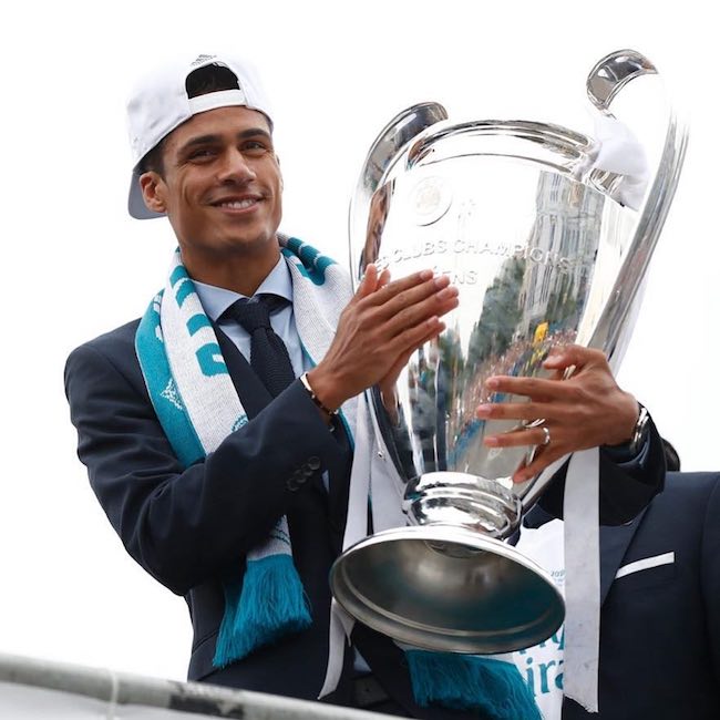 Raphaël Varane with his UEFA Champions League Cup in 2018