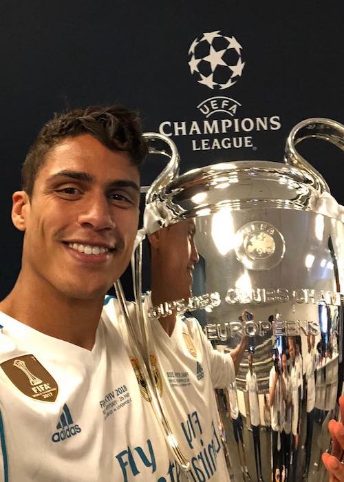 Raphaël Varane with his UEFA Champions League Cup in May 2018