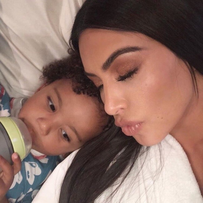 Saint West with Kim Kardashian West