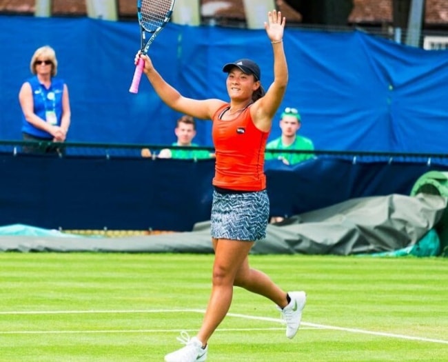 Tara Moore as seen during a tennis match