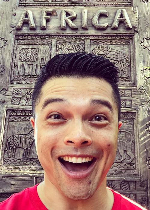 Vincent Rodriguez III in an Instagram selfie in May 2018 at Disney's Animal Kingdom