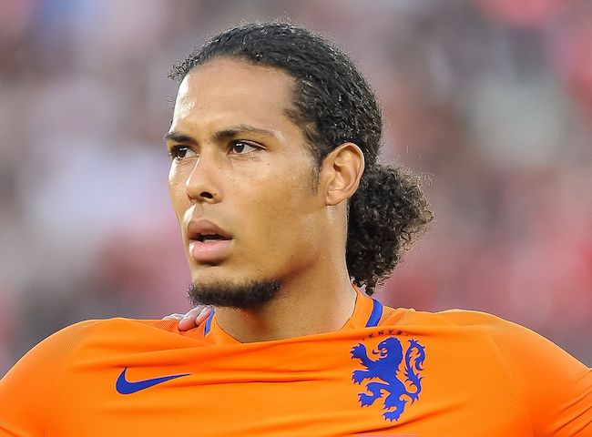 Virgil van Dijk in a match between Austria and Netherlands in 2016