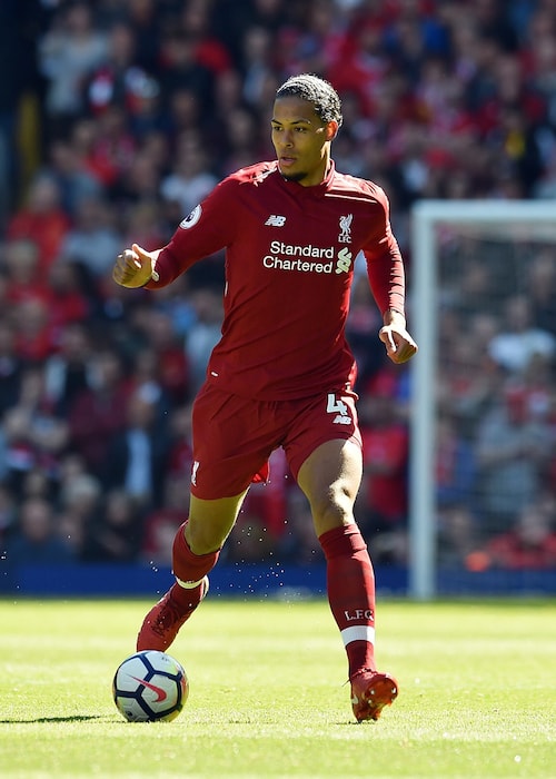 Virgil van Dijk in action on the football ground in May 2018