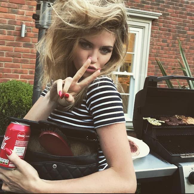 Abbey Clancy showing her hair after a shoot in May 2018