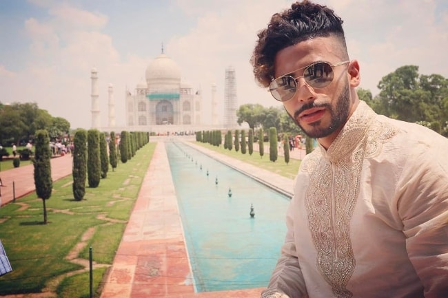 Adam Saleh at Taj Mahal, India in July 2017