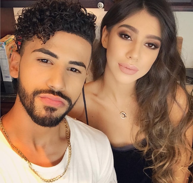 Adam Saleh with model Shabnam Rakim in August 2017