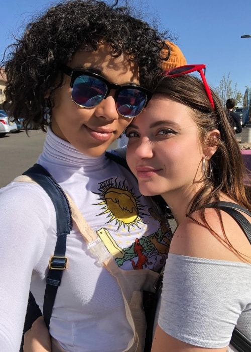 Alexandra Shipp (Left) posing with another beautiful woman in Santa Fe, New Mexico in April 2018