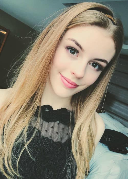 Amelia Gething in a selfie in April 2018