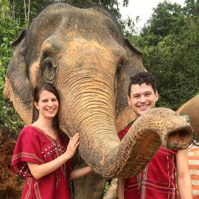 Amelia Rose Blaire with Bryan Dechart at Happy Elephant Care Valley in August 2018