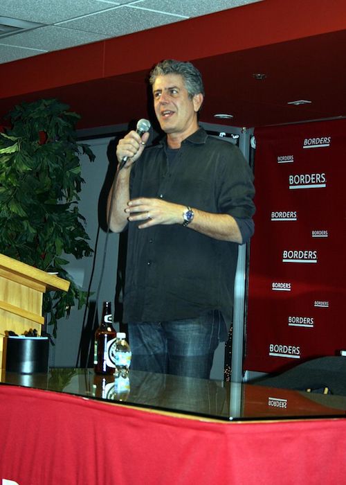 Anthony Bourdain while speaking during a conference in 2007