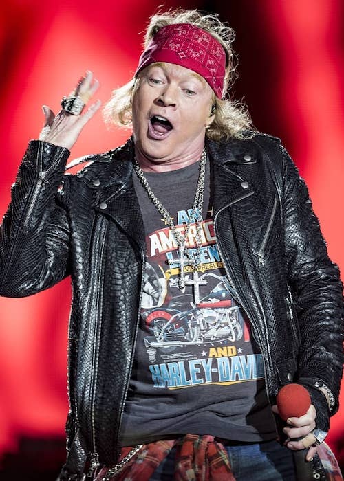 Axl Rose performing during a concert