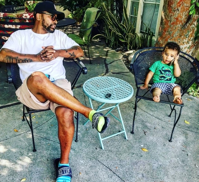 Columbus Short with his son Denzel in August 2018