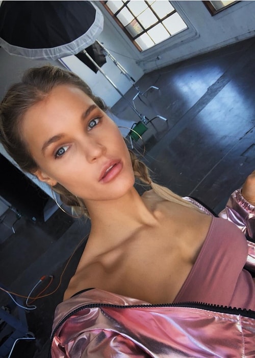 Corrigan Joy in a selfie at during one of her shoots in April 2018