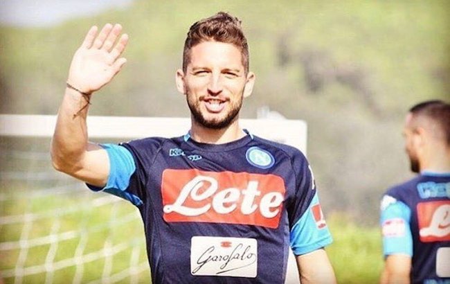 Dries Mertens during a training session with Napoli in September 2017