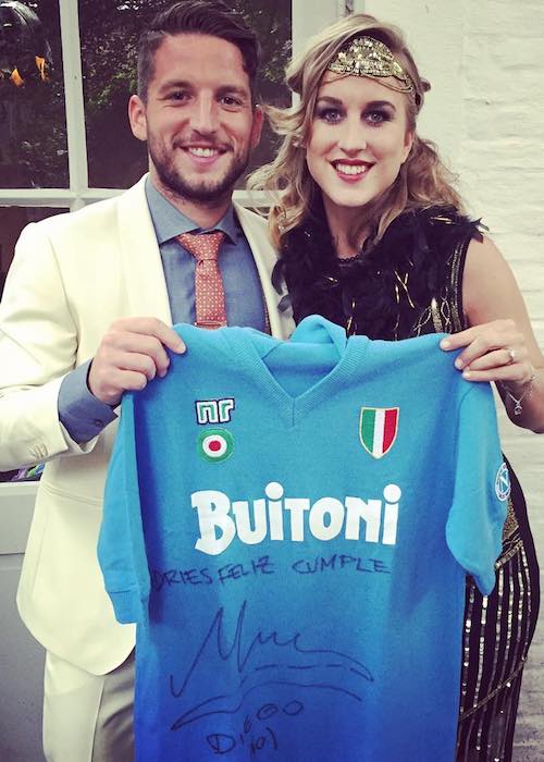 Dries Mertens with wife Katrin Kerkhofs in May 2016