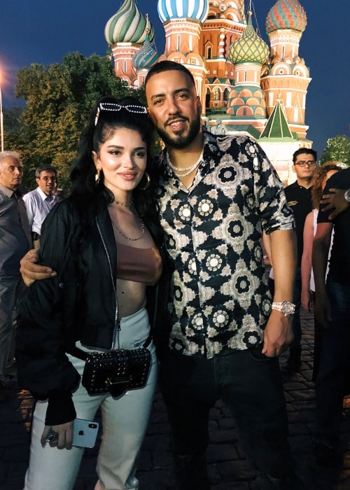 Era Istrefi with French Montana at Red Square in July 2018