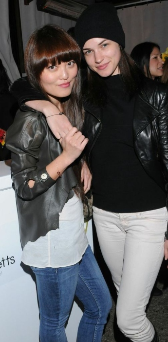 Hana Mae Lee (Left) with Alexis Knapp at the Petit Ermitage Hotel in West Hollywood in September 2013