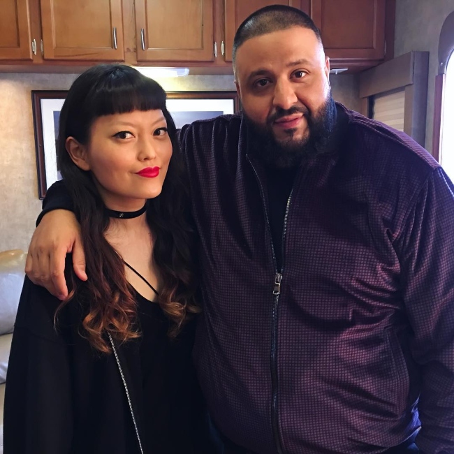 Hana Mae Lee with DJ Khaled as seen in March 2017