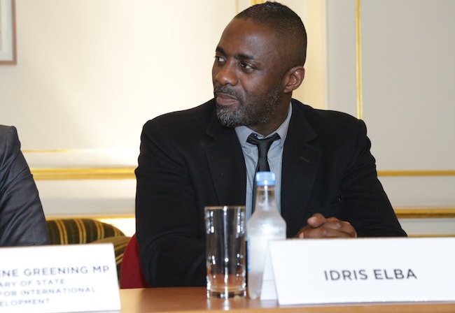 Idris Elba during the 'Defeating Ebola in Sierra Leone' conference in 2014