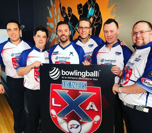 Jason Belmonte with his Bowling Ball mates in April 2018