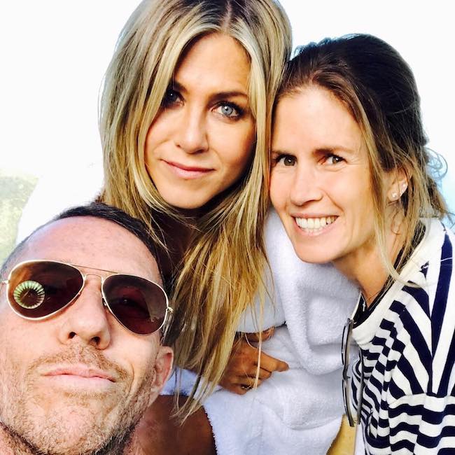 Jennifer Aniston with friends Gucci Westman (Right) and Chris McMillan (Left)