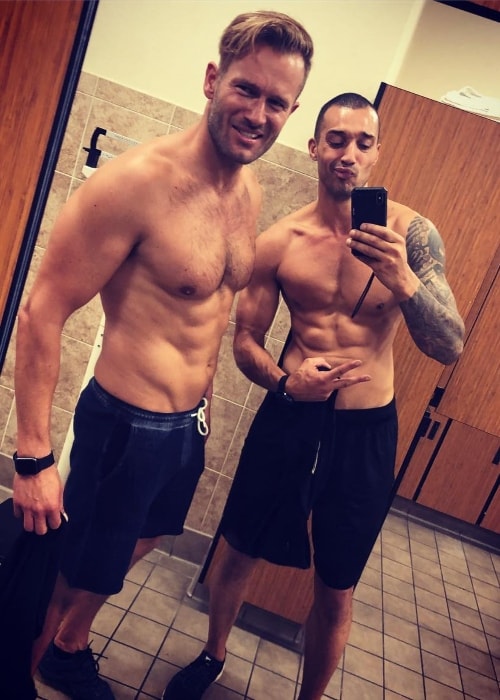 Johann Urb (Left) in a post workout selfie with Alain Lagger in July 2018