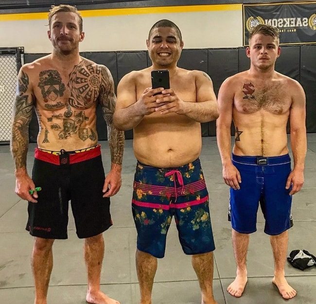 Jonathan Lipnicki (Right) with Tim Bond and Joseph (Left) in June 2018