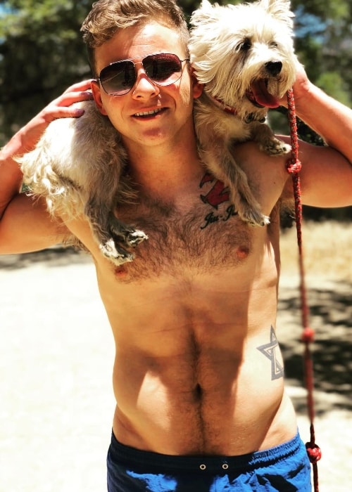 Jonathan Lipnicki with his dog Denny in June 2018