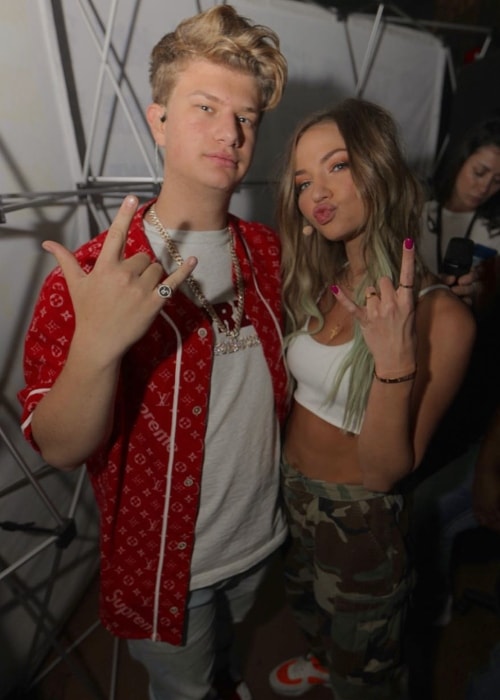 Justin Roberts with Erika Costell in June 2018