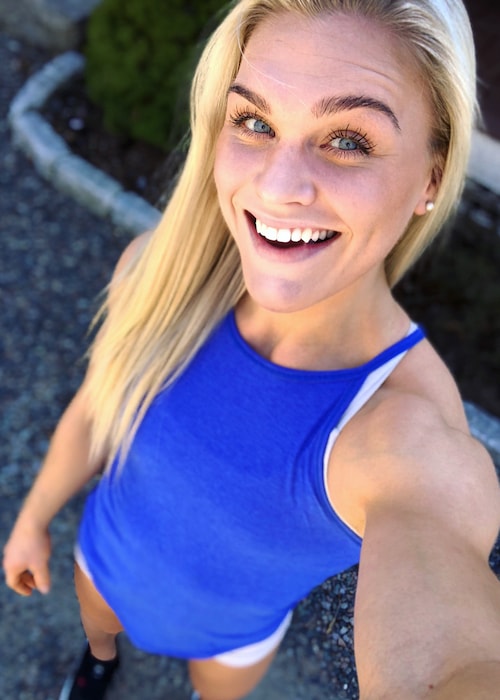 Katrín Davíðsdóttir in a selfie at Massachusetts in April 2018