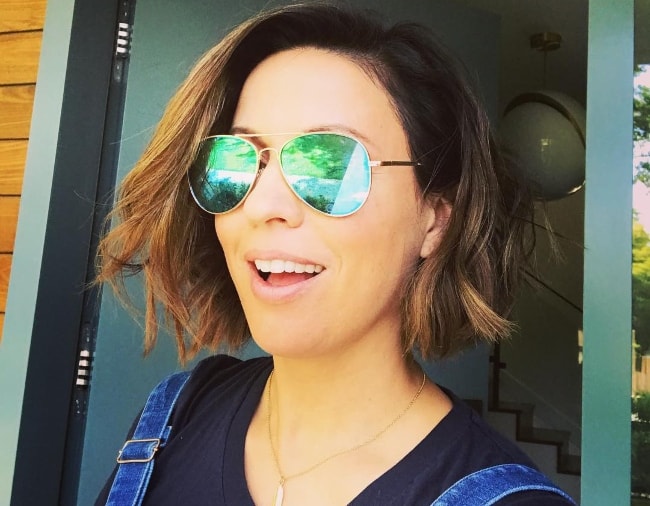 Kay Cannon in a selfie after a new haircut in May 2018