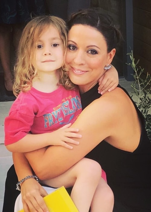 Kay Cannon with her daughter in April 2018