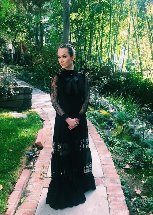 Kelley Jakle in a beautiful black gown