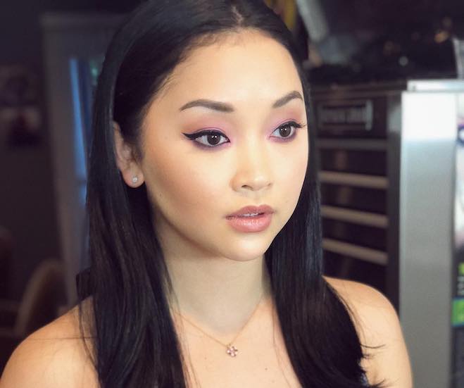 Lana Condor wearing makeup by Anton Khachaturian in May 2018