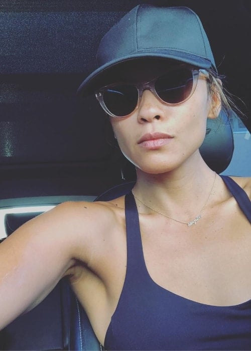 Lesley-Ann Brandt in a selfie while on her way to her yoga class in August 2018