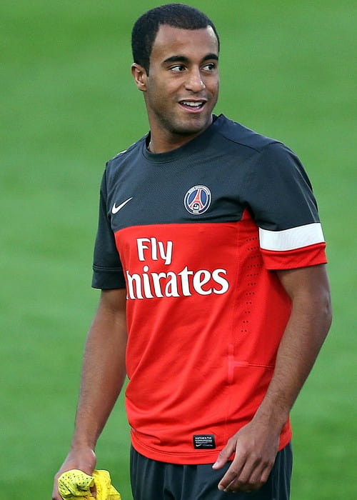 Lucas Moura during a training session in January 2013