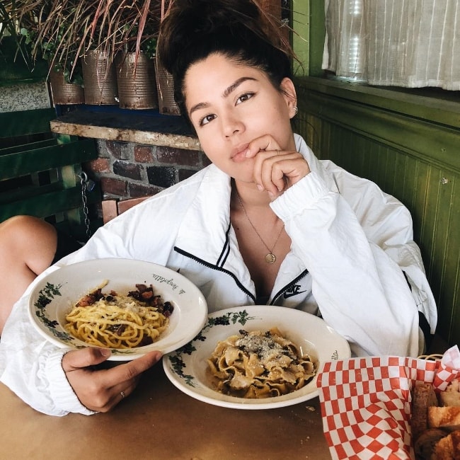 Megan Batoon treating her taste buds in April 2018