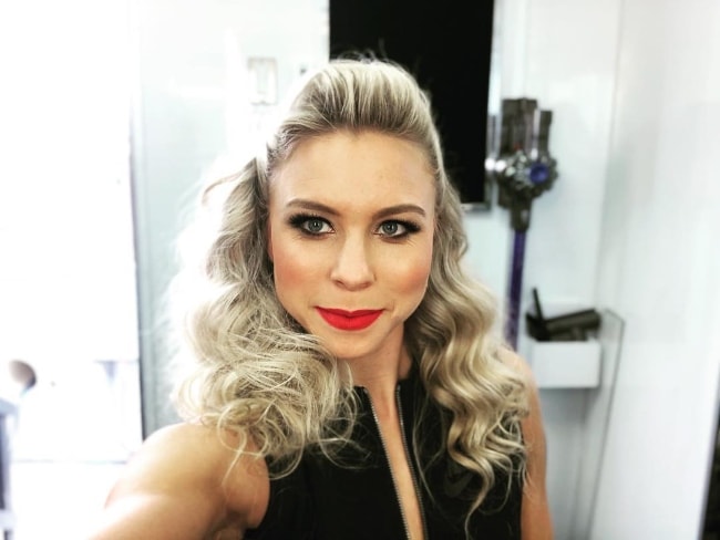 Morgan Larson in a selfie before performing on the show 'Dancing with the Stars' in May 2018