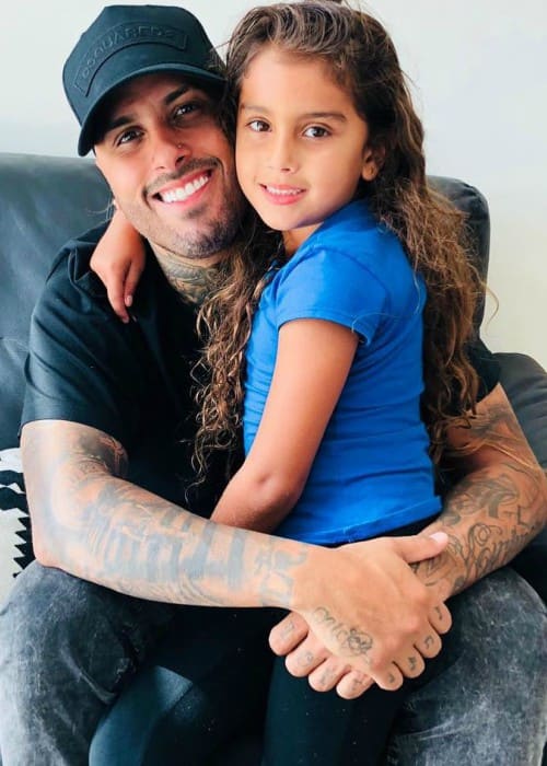 Nicky Jam with his daughter as seen in August 2018