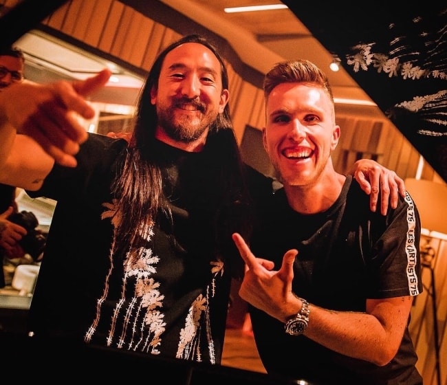Nicky Romero (Right) with Steve Aoki at Protocol Studios in July 2018