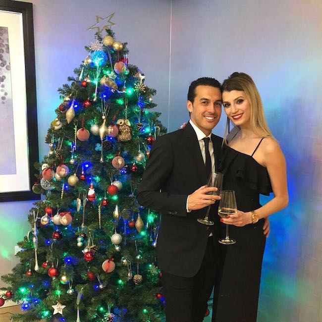 Pedro with girlfriend Patricia Magana wishing everyone Happy New Year 2018