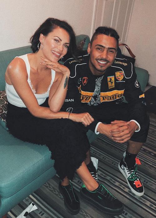 Quincy Brown with Sinead Harnett in California in June 2018