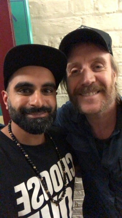 Rhys Ifans (Right) with Tez Ilyas at The Old Vic Theatre in January 2018