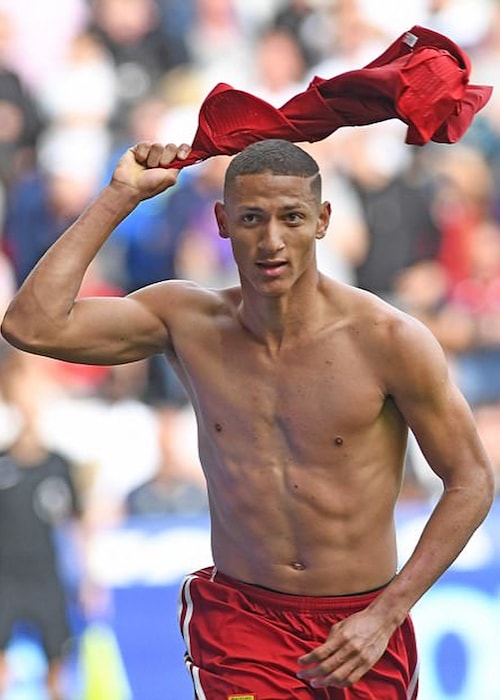 Richarlison celebrating the victory after winning a match at Watford, United Kingdom in 2018