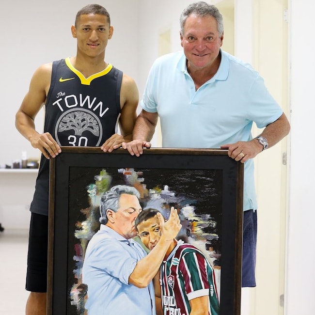 Richarlison with his dad Antônio Carlos Andrade in May 2018