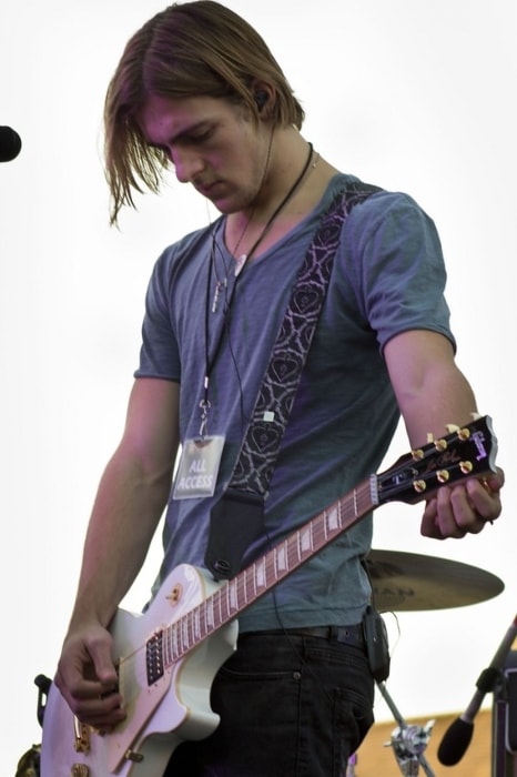 Rocky Lynch while performing at the Citadel's 12th Annual Christmas Tree Lighting with his band R5 in November 2013